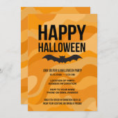 Zwart wit look gelukkig Halloween rustieke vleermu Kaart (Voorkant / Achterkant)