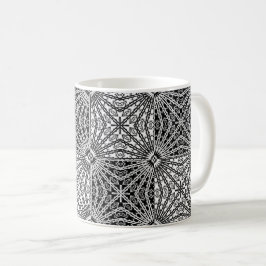 Zwart & Wit Looking Glass Mandala 2 Koffiemok