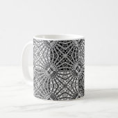 Zwart & Wit Looking Glass Mandala 2 Koffiemok (Voorkant links)
