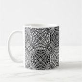Zwart & Wit Looking Glass Mandala 2 Koffiemok (Links)