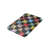Zwart-wit LOONEY TUNES™ in kleurrijke checker Badmat (Gekanteld)