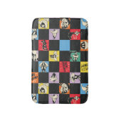 Zwart-wit LOONEY TUNES™ in kleurrijke checker Badmat (Voorkant Verticaal)
