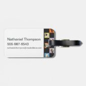 Zwart-wit LOONEY TUNES™ in kleurrijke checker Bagagelabel (Achterkant horizontaal)