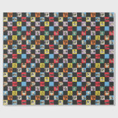 Zwart-wit LOONEY TUNES™ in kleurrijke checker Cadeaupapier (Vlak)