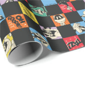 Zwart-wit LOONEY TUNES™ in kleurrijke checker Cadeaupapier (Rol Hoek)
