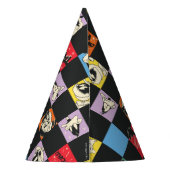 Zwart-wit LOONEY TUNES™ in kleurrijke checker Feesthoedjes (Achterkant)