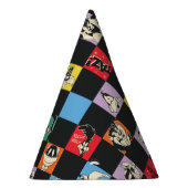 Zwart-wit LOONEY TUNES™ in kleurrijke checker Feesthoedjes (Rechts)