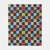 Zwart-wit LOONEY TUNES™ in kleurrijke checker Fleece Deken (Voorkant)
