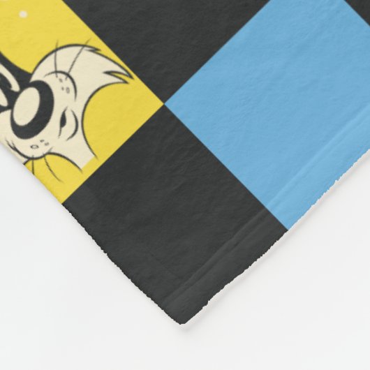 Zwart-wit LOONEY TUNES™ in kleurrijke checker Fleece Deken (Hoek)