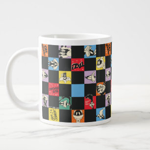Zwart-wit LOONEY TUNES™ in kleurrijke checker Grote Koffiekop