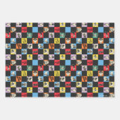 Zwart-wit LOONEY TUNES™ in kleurrijke checker Inpakpapier Vel (Voorkant 2)