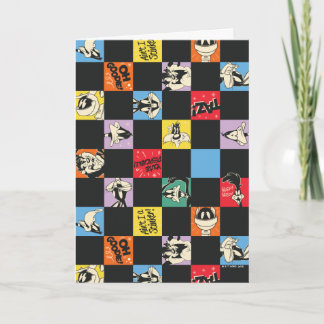 Zwart-wit LOONEY TUNES™ in kleurrijke checker Kaart