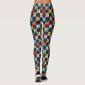 Zwart-wit LOONEY TUNES™ in kleurrijke checker Leggings (Achterkant)