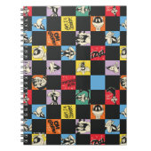 Zwart-wit LOONEY TUNES™ in kleurrijke checker Notitieboek (Voorkant)