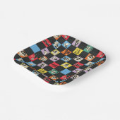 Zwart-wit LOONEY TUNES™ in kleurrijke checker Papieren Bordje (Gebogen)