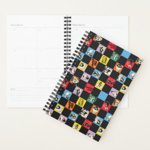 Zwart-wit LOONEY TUNES™ in kleurrijke checker Planner
