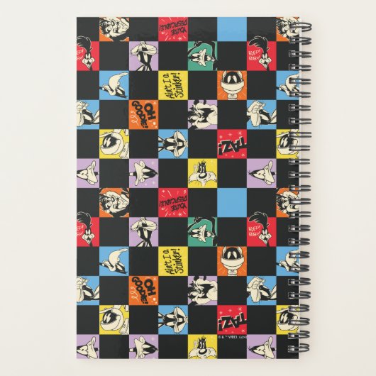 Zwart-wit LOONEY TUNES™ in kleurrijke checker Planner (Achterkant)