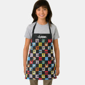 Zwart-wit LOONEY TUNES™ in kleurrijke checker Schort (Insitu)