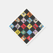 Zwart-wit LOONEY TUNES™ in kleurrijke checker Servet (Hoek)