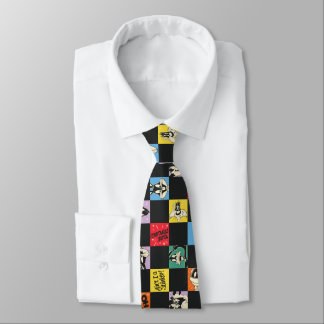 Zwart-wit LOONEY TUNES™ in kleurrijke checker Stropdas