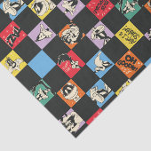 Zwart-wit LOONEY TUNES™ in kleurrijke checker Tissuepapier (Detail)