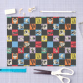 Zwart-wit LOONEY TUNES™ in kleurrijke checker Tissuepapier (Craft)