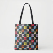 Zwart-wit LOONEY TUNES™ in kleurrijke checker Tote Bag (Voorkant)
