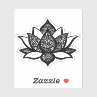 Zwart-wit Lotus Bloem Die-Cut Sticker