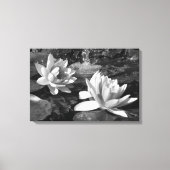 Zwart-wit Lotus Bloemen canvas print (Voorkant)