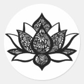 Zwart-wit Lotus Flower Sticker (Voorkant)