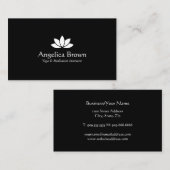 Zwart-wit Lotus Flower-Visitekaartje Visitekaartje (Voorkant / Achterkant)