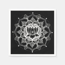 Zwart-wit Lotus Mandala
