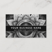 Zwart-wit Lotus Modern Elegant Professional Afsprakenkaartje (Voorkant)