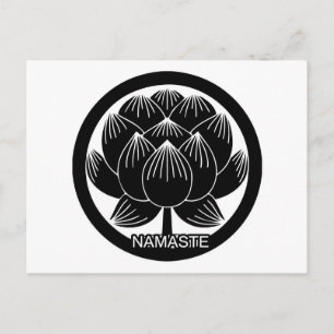 Zwart-wit Lotus Namaste Briefkaart