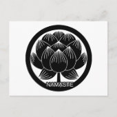 Zwart-wit Lotus Namaste Briefkaart (Voorkant)