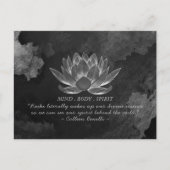 Zwart wit Lotus Yoga Meditation Instructor Quote Briefkaart (Voorkant)