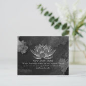 Zwart wit Lotus Yoga Meditation Instructor Quote Briefkaart (Staand voorkant)