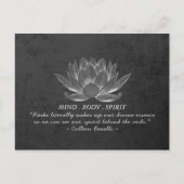 Zwart wit Lotus Yoga Meditation Instructor Quote Briefkaart (Voorkant)
