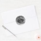Zwart & Wit LOVE Roos - Wedding Envelope Seal Ronde Sticker (Envelop)