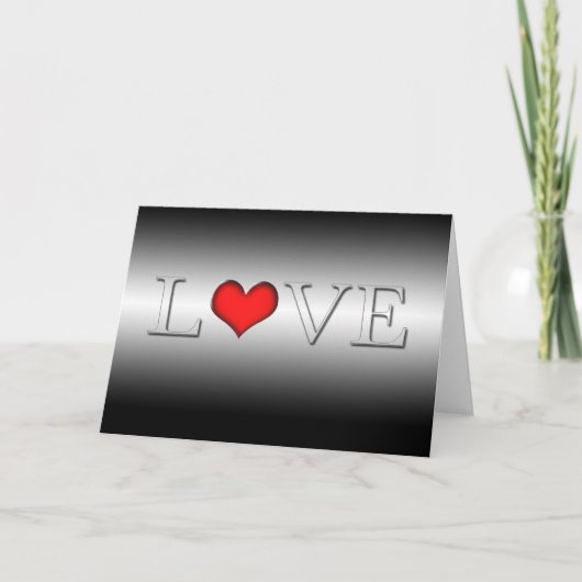 Zwart-wit "Love" Valentijnse Kaart (Voorkant)