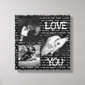 Zwart-wit Love You Couple's Foto Wall Art Canvas Afdruk (Voorkant)