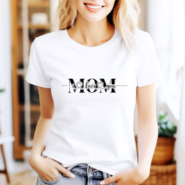 Zwart-wit Love You Mam Print T-shirt