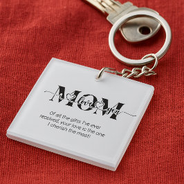 Zwart-wit Love You Print Sleutelhanger