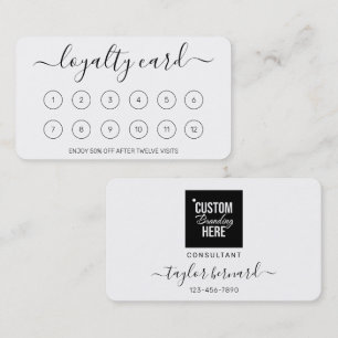 Zwart-wit loyaliteit beloont Kaart met Logo Klantenkaartje