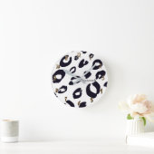 Zwart-wit luipaard Cheetah Glam op maat Ronde Klok (Huis)