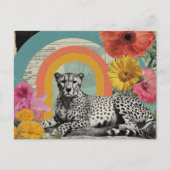 Zwart-wit Luipaard Collage Briefkaart (Voorkant)
