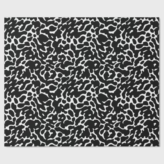 Zwart-wit luipaard huidpatroon cadeaupapier (Vlak)