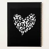 Zwart-wit Luipaard Patroon Hart Planner (Achterkant)