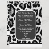 Zwart-wit luipaard print bruiloft kaart (Voorkant / Achterkant)