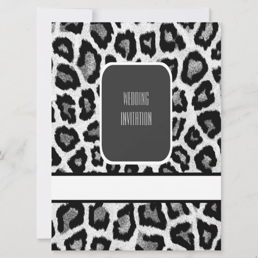 Zwart-wit luipaard print bruiloft kaart (Achterkant)